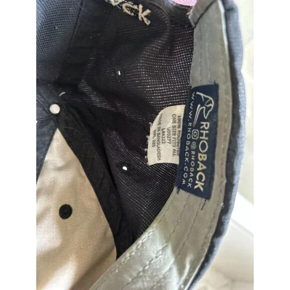 Rhoback Crave Performance Golf Cap Black Poly White Stitch Logo Adult Strapback - Picture 8 of 9